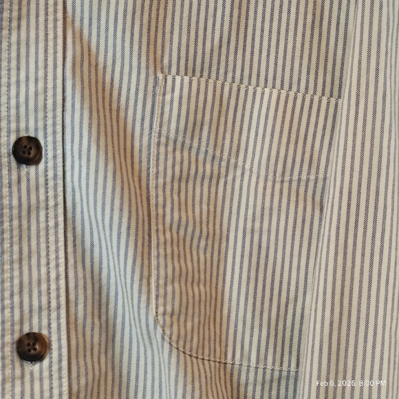 Duluth Trading Company XXL Button Up Mens Shirt Blue/White Striped 100% COTTON - Picture 5 of 6